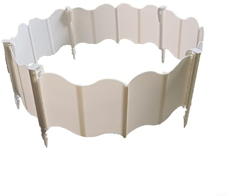 Fauhapyway Lot de 20 panneaux de clôture de jardin en plastique blanc avec bordure décorative avec piquets de sol pour parterres de fleurs, allée, allée (blanc)