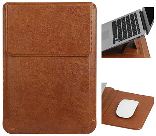 HoYiXi 13,3 Pollici Custodia con Supporto per Laptop-Compatibile con 13 MacBook Neo 2026/MacBook Air/Pro 13 (M4/M3/M2/M1), Surface Pro 8 2021, iPad Pro 12,9 & 13-13,3 Laptop Sleeve Case,Marrone