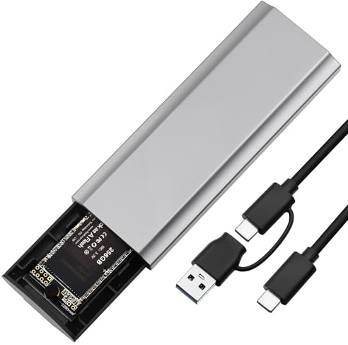 AXFEE 10Gbps M.2 NVMe SSD Enclosure, USB 3.2 Gen 2 NVMe and SATA Enclosure | Aluminum Tool-Free Nvme External-enclosure, USB C nvme adapter Support UASP&TRIM for M&M+B Key in 2230/2242/2260/2280 SSDs