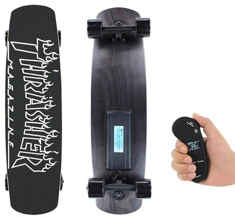 EpyGnom Patineta Eléctrica Longboard para Adultos con Control Remoto LCD 4 Velocidades, Motor de Un Solo Eje de 300 W, Alcance de 15 Km, Velocidad Máxima de 24 Km/H, Carga Máxima de 90 Kg I
