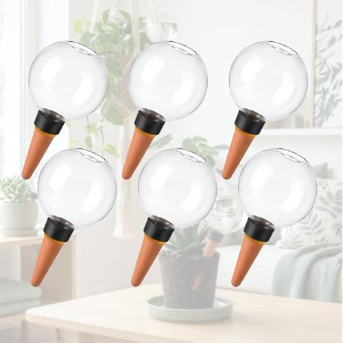 6 Bolas de Riego para Plantas 500ml,Sistema de Riego Automático para Planta | Dispensador de Agua Transparente para Interior y Exterior