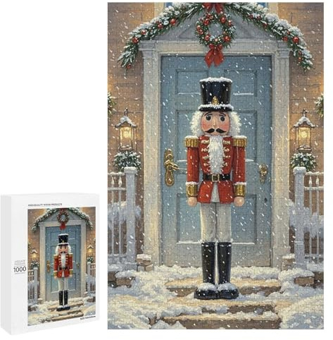 1000 PCS Woode Puzzles for Aldult, Personalized Wooden Puzzles for Family Games, Funny Vintage Nutcracker Jigsaw Puzzle with Box for Gift, Lightweight Puzzle Piece for Beginner