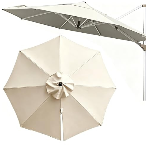 Toldo De Recambio Sombrilla 8 Brazos 3.0m 3.5m Recambio De Tela Para Sombrilla Excentrica Toldo De Repuesto Para Sombrilla Patio Impermeable Protección UV Para Jardín Playa(Beige,3m(10ft))