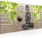 Runa Art Wandbild Buddha Feng Shui 1 Teilig 100 x 40 cm Modern Bild auf Vlies Leinwand Lilien Wohnzimmer Schlafzimmer Beige Grün 505512b