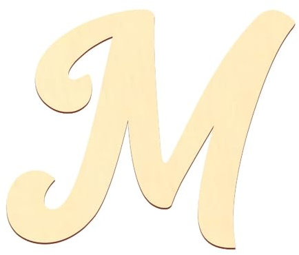 Bütic GmbH Sperrholz Buchstaben - HiltonScript - Wunschtext/Schriftzug mit Größenauswahl - Pappel 3mm, Größe:10cm, Buchstaben:großes M