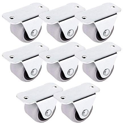 Lot de mini-roulettes de 30 mm en caoutchouc et plastique fixées sur une plaque pivotante en métal - Pour meubles, appareils électro-ménagers et équipements