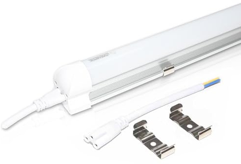LOWENERGIE 900 mm 3 ft Integrated LED Tube Light – Energy Saving Fluorescent Replacement with Frosted Cover – 4000 K Neutral White Ceiling Mount Fitting [Energy Class E] (4000K, Frosted x 1 Tube)