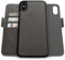 Dreem Fibonacci 2in1 Handyhülle Flipcase für iPhone X/Xs | Magnetisches iPhone Case | TPU Etui Lederhülle Schutzhülle, RFID Schutz, Veganes Kunstleder, Geschenkbox | Grau