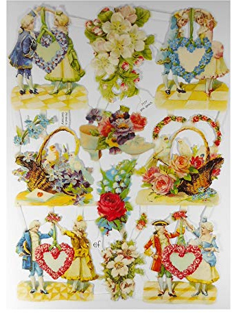 Glanzbilder EF 7177 Wien Rose Blume Tanz Oblate Posiebilder Scrapbook Deko GWI 620