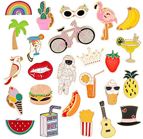 EuTengHao 25 Stück Niedliche Emaille Anstecknadel Set Cartoon Brosche Pin Abzeichen Brosche Pins für Kleidung Taschen Jacken Zubehör Zubehör DIY Basteln
