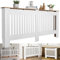 Radiator Cover, Modern Home Cabinet Living Room Decorative Cabinet, Chelsea Radiator Cover Painted MDF Wood White Vertical Slat Grill Cabinet Top Shelving Radiator Cover - Larger