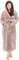 NY Threads Damen-Bademantel aus Fleece mit Kapuze, langer Plüsch-Bademantel, taupe, 38