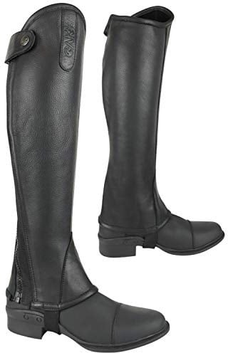 AK Curved Zip Full Grip Leather Horse Riding Half Chaps AKRS-1013
