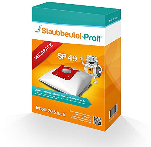 20 Staubsaugerbeutel SP49 geeignet für Philips FC8375/09 Performer Compact