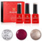 BLUESKY Gel Polish, Gel Nagellack Set, Christmas Trio Gift Set, 3 x 5 ml Rot, Silber, Gold, Glitzer