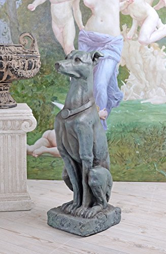 Gartenfigur Hund lebensgross Windhund Hundefigur 80cm Schlossgarten Skulptur neu yac018 Palazzo Exklusiv