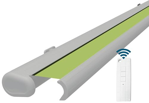 Eclipse Vollkassettenmarkise Premium elektrisch 4x3m Markise Balkon Terrassenüberdachung Kassettenmarkise Gelenkarm Polyacryltuch UV-Schutz 50+ Smarthome-fähiger Dooya Motor, Markisentuch: Apfel