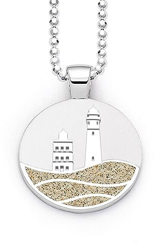 DUR Schmuck: Anhänger Kap Arkona der Rügen Leuchtturmanhänger mit Strandsand P3867