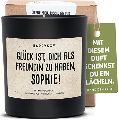 Personalisierte Geschenke Freundin - Duftkerze aus Sojawachs - Geschenke für Frauen, Beste Freundin Geschenke - handgemacht und nachhaltiges Geburtstagsgeschenk für Frauen - Geschenke mit Namen
