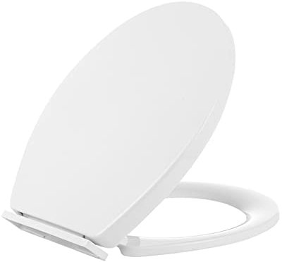 Toilettendeckel WC Sitz mit Absenkautomatik O Form Weiß Klodeckel mit Quick Release Funktion Klobrille Abnehmbar Einfach zu Säubern Antibakteriell