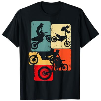 Motorrad & Motocross Geschenkideen Herren Schwarz Small Motocross Bike Dirt Biker Enduro Supermoto T-Shirt Polo Kurzarm