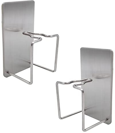 2er Set Zahnbürstenhalter Wand [ohne Bohren] - Elektrozahnbürstenhalter selbstklebend für Badezimmer | 2 Stück Zahnbürstenhalterung aus Edelstahl | Wandmontage | Zahnputzbecher Halterung [Silber]