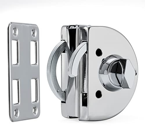 Ranbo Serrure en Acier Inoxydable pour Porte en Verre Sans Cadre, avec Clés, Pas de Perçage Nécessaire, Convient aux Verres de 10 à 12 mm, Idéal pour Maison, Magasin, Bureau et Hôtel