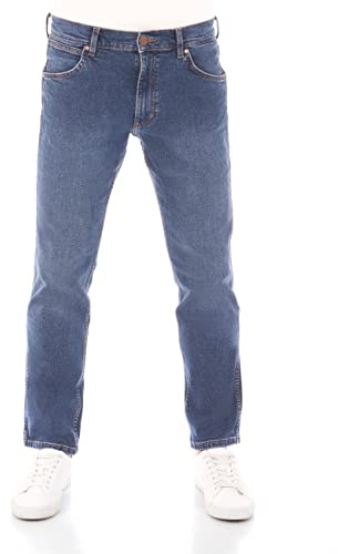 WRANGLER Jeans Herren Stretch Regular Straight Fit Greensboro Jeanshose Denim Blau Schwarz 30 31 32 33 34 35 36 38 40 42 44 46