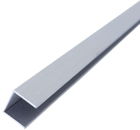 Dalsys U Profil Edelstahl, 1cm Höhe, Fliesenschiene Gebürstet 2,5m x 25mm, Übergangsschiene, Übergansprofil, geeignet als Bordüre