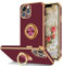 DOMAVER Case for iPhone 12 Pro with 360° Ring Holder, Shockproof Slim Kickstand Magnetic Support Car Mount Women Men Non-Slip Protective Phone Case for iPhone 12 Pro Max 6.7, Wine Red/Gold