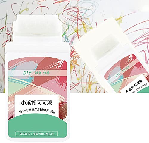 2Pcs Browsluv Wall Repair Kit, Wall Hole Repair Paste Mend Roller, Wall Mending Agent with Roller, Quick Drying Wall Repair Paste,for Graffiti, Scratches, Stains (White-2pcs)