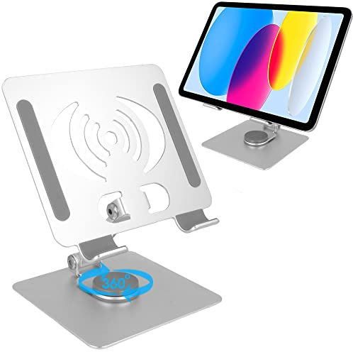 TECHGEAR Tablet Riser Stand, 360° Rotating Holder Desktop iPad Stand Compatible with iPad 2022, iPad 10.2, 9.7 10.5, Pro 11, 12.9, Air Mini 2 3 4 5 6, Switch, Samsung Tab A8 A7 S7 S8 & 7-13.5 Tablets