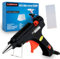 EXPECTRO Hot Glue Gun 20W UK Plug Mini Heats Up|Super Glue Gun for Crafts with 50Pcs Glue Sticks (100mm x 7mm), Hobby, Craft, Home Repairs, Fabric, Wood, Glass, Card ON-Off Switch for DIY Arts(Black)