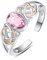 PRAYMOS Amethyst Ring aus 925er Sterlingsilber mit Geburtssteinen für Frauen und Mädchen Edelsteinring keltischer Knoten Statement Ring verstellbar oval offener Geburtstagsschmuck