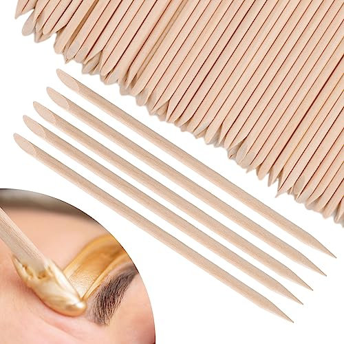 300pcs Wooden Wax Sticks Eyebrow Lip Nose Waxing Sticks Small Wax Spatulas Applicator Wood Craft Sticks for Hair Removal and Smooth Skin Spa and Home Usage
