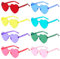 Randlose Herz Brille, Herzförmige Sonnenbrille Mehrfarbig, 8 Stück Sonnenbrillen Set Party, Vintage Herzform Brille, Hippie Brille Herz 90er, für Party, Hochzeit, Karneval, Halloween