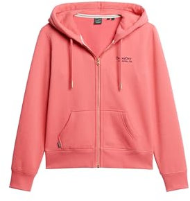 Superdry Damen Essential Logo Zip Hoodie Kapuzenpullover, Camping Pink, 46