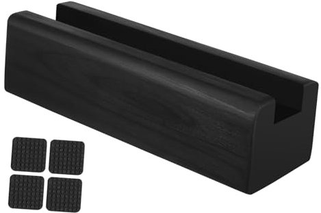 DEARMAMY Grand Support De Miroir en Bois Noir pour Sol Support De Miroir Complet r sur Pied Base en Bois D'affichage Chevalet