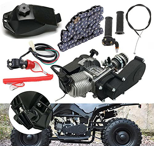 49CC 2-Takt Pull Start Motor mit Luftfilter,Einzylinder Komplettmotoren Motor Kit Für Pocket Bike Mini Dirt Bike T8F Kette 40 Stundenmeilen