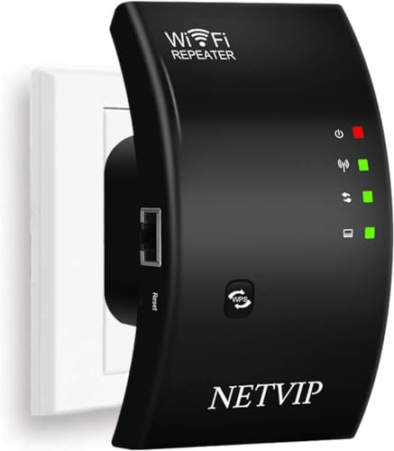 NETVIP Ripetitore WiFi, amplificatore 300 Mbps, multifunzione, mini segnale, punto di accesso wireless, 2,4 GHz, con funzione WPS, IEEE802.11n/g/b