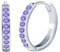 CPSLOVE Elegante Damen Ohrringe 925 Sterling Silber Creolen Mädchen Fashion Reifen Ohrringe mit Lila Zirkonia Hoop Durchmesser 1cm