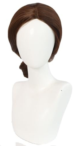 Bokerom Anime Padmé Amidala Cosplay Perücke, Damen Braun Lange Pferdeschwanz Haar Perücken, Halloween Party, Weihnachten, Comic Con