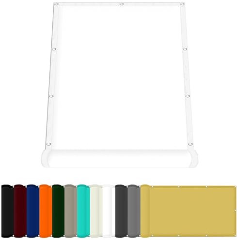 Sonnensegel Wasserdicht 90 x 250 cm Wetterschutz Wasserabweisend Balkon Sichtschutz Uv-Schutz-Polyestergewebe mit Seil Schattenspender für Patio Außenbereich Und Camping, Weiß