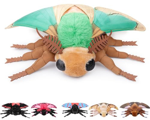 lilizzhoumax Simulation grüne Motte Plüschtier 14,96 Zoll Weiches realistisches grüne Motte Stofftier für Kinder Insektenliebhaber Jungen und Mädchen Geschenke Heimdekoration grüne