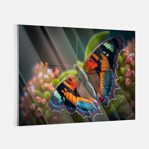 Acrylglas Pop Art Graffiti Schmetterling bunt Wandkunst Natur Wand Abstrakt Wandbilder Glasbilder Wohnzimmer Schlafzimmer Büro Wanddekoration Deko XXL günstig (Acrylglas, 40x30 cm)