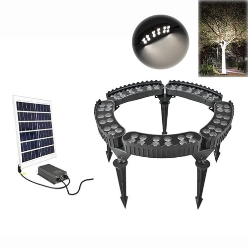 XRRJFYH Solar Tree Lights Outdoor Solar Spotlights Outdoor Waterproof Solar Spot Lights Outdoor Landscape Spotlights Solar Uplights for Trees(Color:White light,Size:Diameter 30cm/12in)