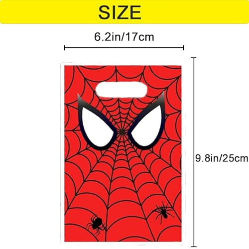 Spider Party Geschenktaschen 30 Stück 25 x 16 cm Tüten Mitgebsel Kindergeburtstag, Heroes Plastik Klein Geschenk Candybar Tüten zum Verpacken von Geschenken ​Geburtstag Party Dekoration