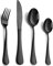 Luxury Signature Cutlery Set, for 1-6 People, Stainless Steel (Black, 1 Person (4 Pcs))