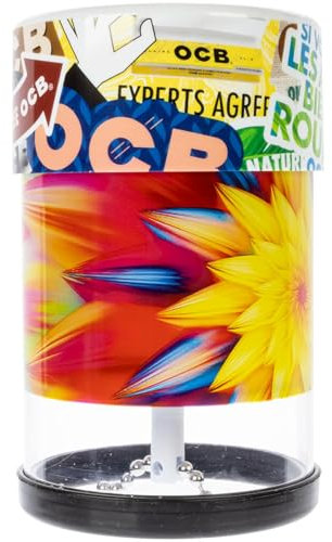 OCB Wakit Eletronic Herb Grinder - OCB Floral Flower Design - Push Press Grind - Simple to Operate - Medically accessible - LED Lighted Grinding Chamber