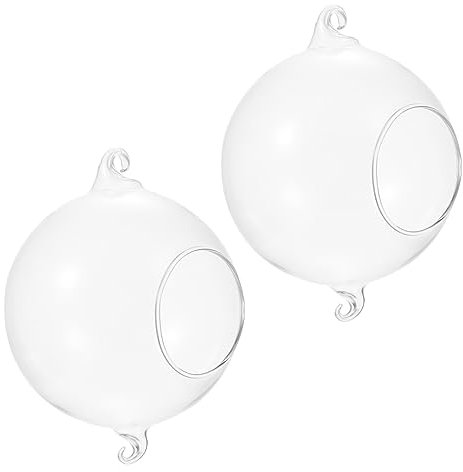 PRETYZOOM Decoración De Jardín Jarrones De Cristal Maceta Colgante Diseño Redondo